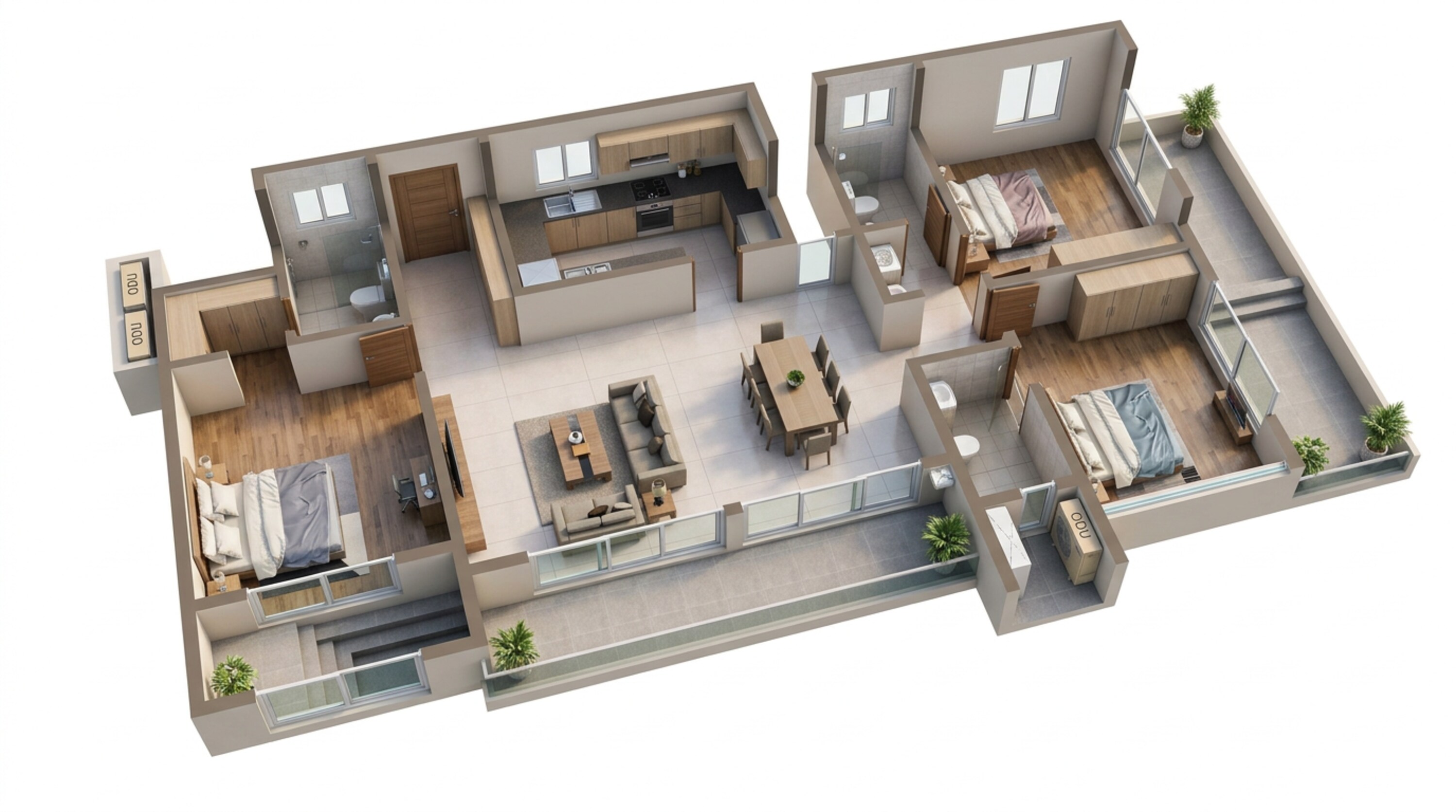 Floor plan of 3 BHK 1758 Sq. Ft. Apartment in Casagrand Aquagrove, Chennai