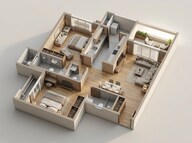 Floor plan of 2 BHK Apartment - 866 sq. ft. in DGS Sheetal Elara, Mumbai