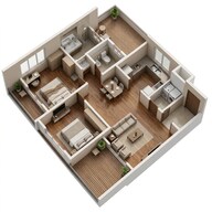 Floor plan of 2 BHK 765 Sq. Ft. Apartment in Kolte Patil The Winds, Pune