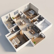 Floor plan of 2 BHK 1173 Sq. Ft. Apartment in Casagrand Moondance, Bangalore