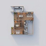 Floor plan of 2 BHK 1470 Sq. Ft. Apartment in Casagrand Moondance, Bangalore