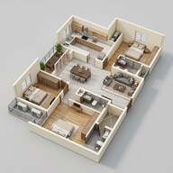 Floor plan of 3 BHK 1603 Sq. Ft. Apartment in Casagrand Moondance, Bangalore