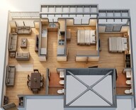 Floor plan of 2 BHK 780 Sq. Ft. Apartment in Gami Mirava, Navi Mumbai