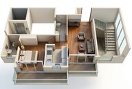 Floor plan of 1 BHK 389 Sq. Ft. Apartment in Gami Mirava, Navi Mumbai