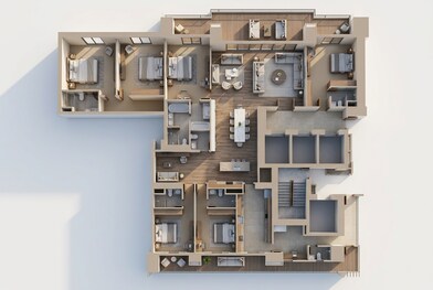 Floor plan of 4 BHK 5600 Sq. Ft. Apartment in Oberoi Three Sixty North, Gurgaon