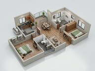 Floor plan of 2 BHK 1092 Sq. Ft. Apartment in Casagrand Estia, Chennai