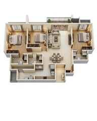 Floor plan of 3 BHK 1748 Sq. Ft. Apartment in Arvind Sylva, Bangalore