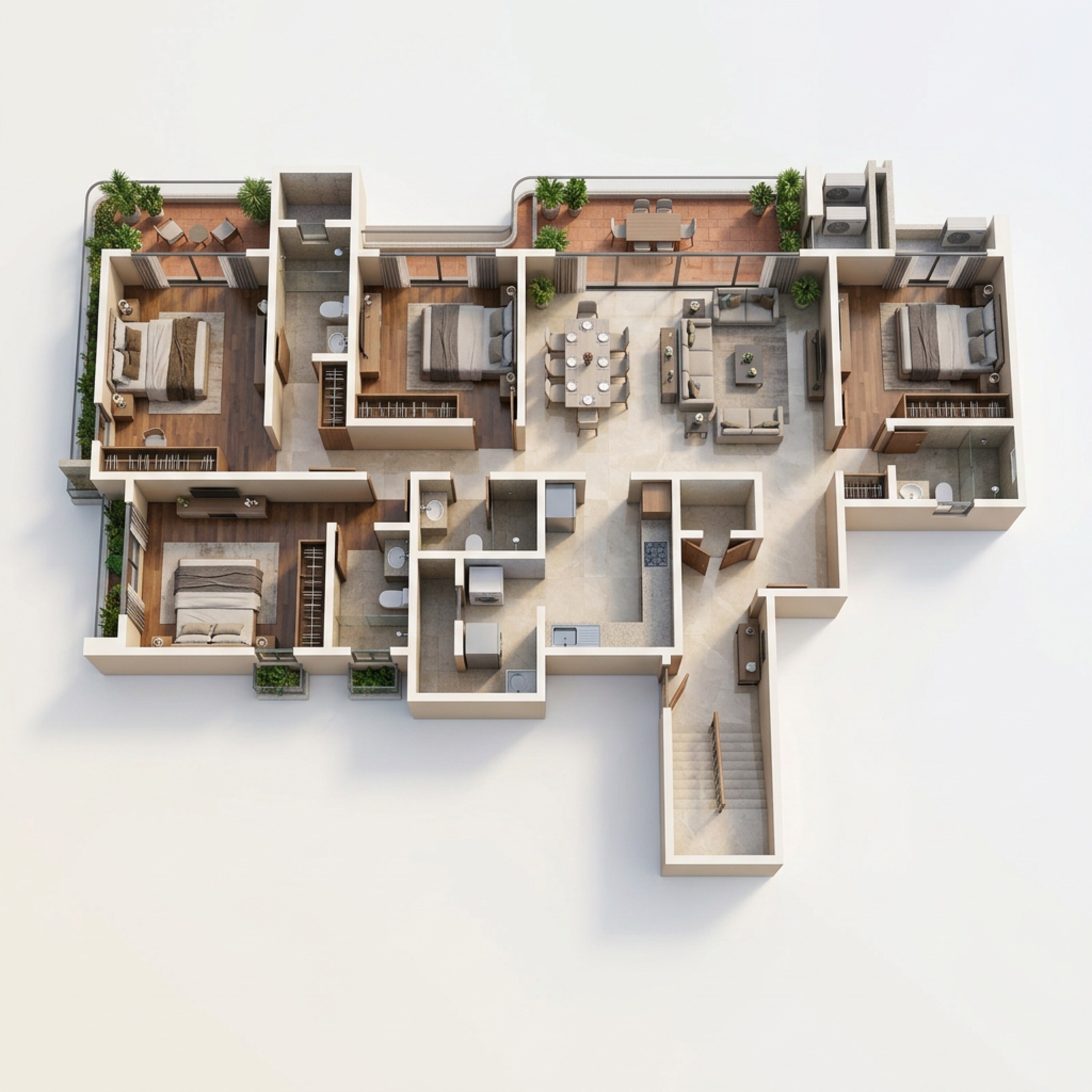 Floor plan of 4 BHK 2293 Sq. Ft. Apartment in Arvind Sylva, Bangalore