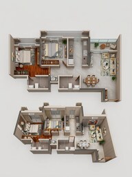 Floor plan of 2 BHK 659 Sq. Ft. Apartment in Dosti Maple, Thane