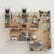 Floor plan of 3 BHK 855 Sq. Ft. Apartment in Narang Valora, Mumbai
