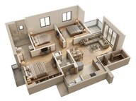Floor plan of 3 BHK 655 Sq. Ft. Apartment in Godrej Celeste, Ahmedabad