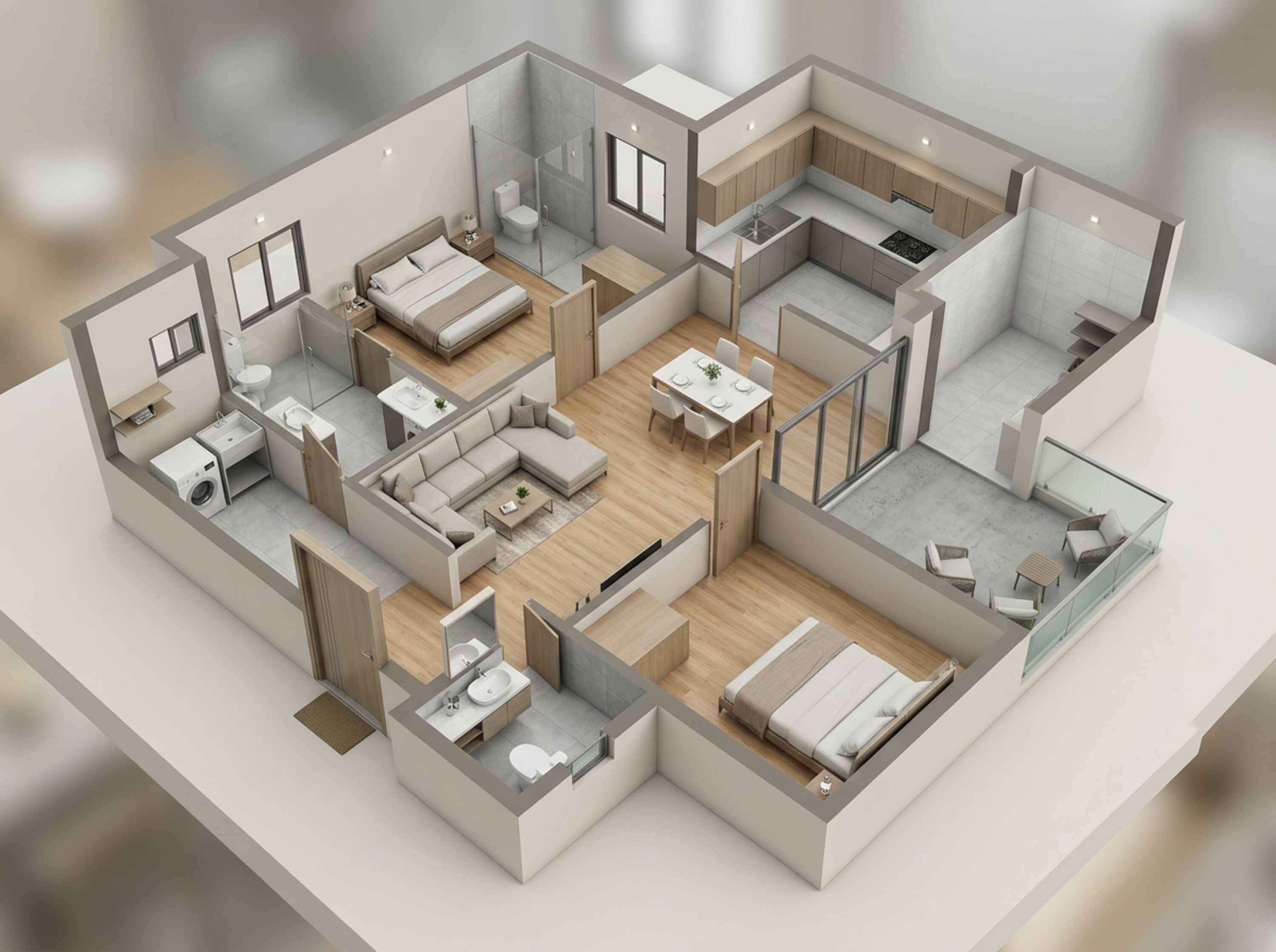 Floor plan of 2 BHK 535 Sq. Ft. Apartment in Godrej Celeste, Ahmedabad