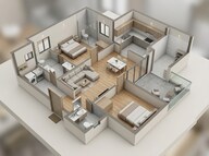 Floor plan of 2 BHK 535 Sq. Ft. Apartment in Godrej Celeste, Ahmedabad