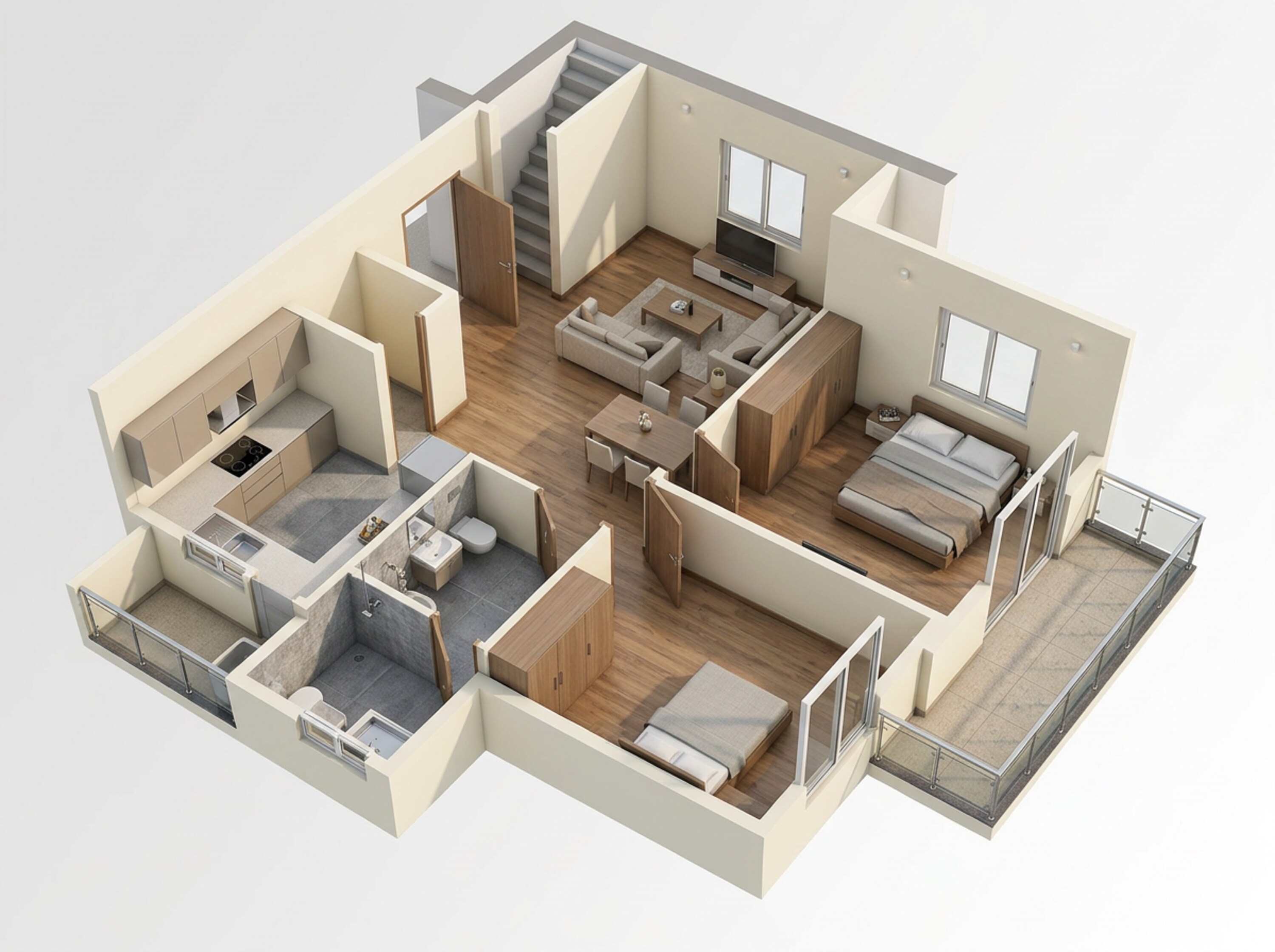 Floor plan of 2 BHK 546 Sq. Ft. Apartment in Godrej Celeste, Ahmedabad