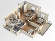 Floor plan of 2 BHK 546 Sq. Ft. Apartment in Godrej Celeste, Ahmedabad