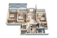 Floor plan of 3 BHK 1013 Sq. Ft. Apartment in Rohan Abhilasha 4, Pune