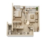 Floor plan of 1 BHK 367 Sq. Ft. Apartment in Rohan Abhilasha 3, Pune