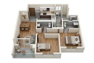 Floor plan of 2 BHK 750 Sq. Ft. Apartment in Rustomjee Ozone Skye, Mumbai