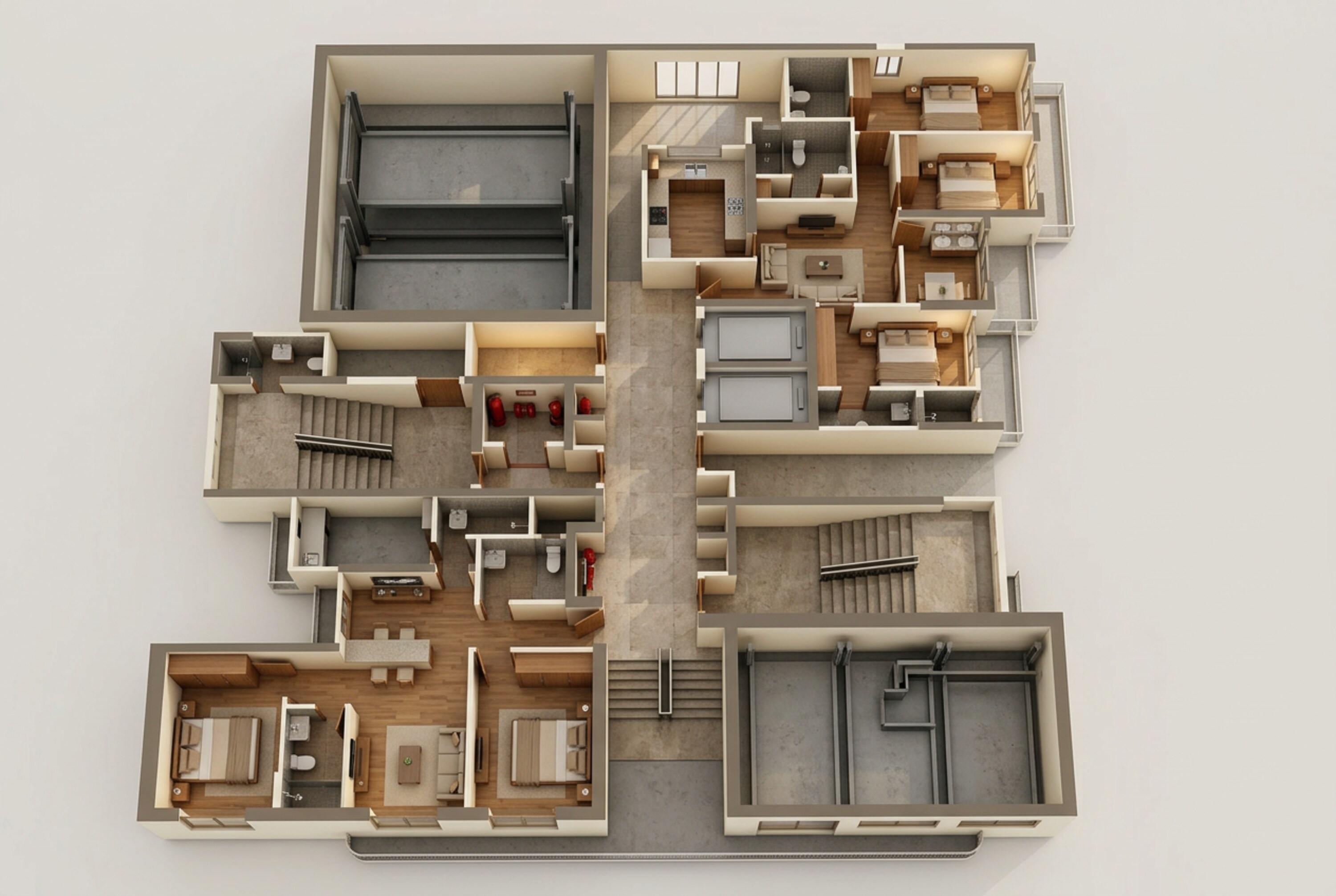 Floor plan of 3 BHK 1000 Sq. Ft. Apartment in Rustomjee Ozone Skye, Mumbai