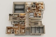 Floor plan of 3 BHK 1000 Sq. Ft. Apartment in Rustomjee Ozone Skye, Mumbai