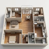 Floor plan of 3 BHK 2454 Sq. Ft. Apartment in Raghava Halo, Hyderabad
