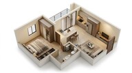 Floor plan of 1 BHK 645 Sq. Ft. Apartment in Sobha Dream Acres Oasis, Bangalore