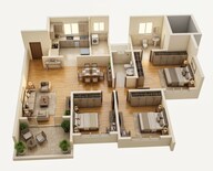 Floor plan of 2 BHK 1014 Sq. Ft. Apartment in Mittal Sun Garnet, Pune