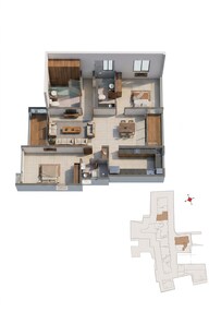 Floor plan of 2 BHK 1910 Sq. Ft. Apartment in Casagrand Vienna, Chennai