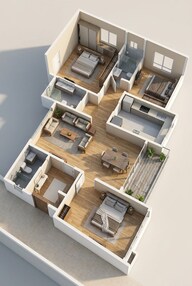 Floor plan of 3 BHK 2063 Sq. Ft. Apartment in Casagrand Vienna, Chennai