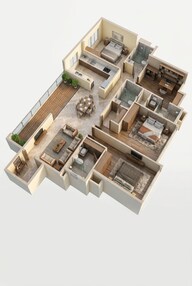 Floor plan of 3 BHK 2665 Sq. Ft. Apartment in Casagrand Vienna, Chennai