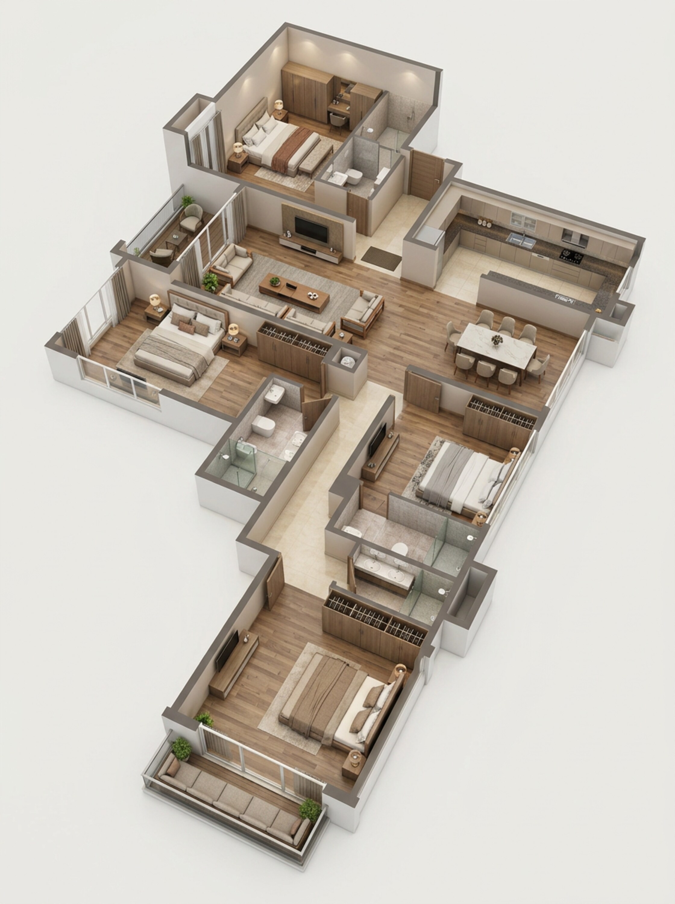 Floor plan of 4 BHK 2734 Sq. Ft. Apartment in Casagrand Vienna, Chennai