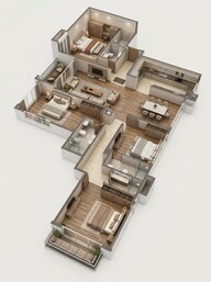 Floor plan of 4 BHK 2734 Sq. Ft. Apartment in Casagrand Vienna, Chennai