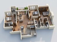 Floor plan of 3 BHK 1139 Sq. Ft. Apartment in Namrata 6 Boulevard, Pune