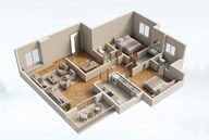 Floor plan of 2 BHK 685 Sq. Ft. Apartment in Maruti Raviumang, Pune
