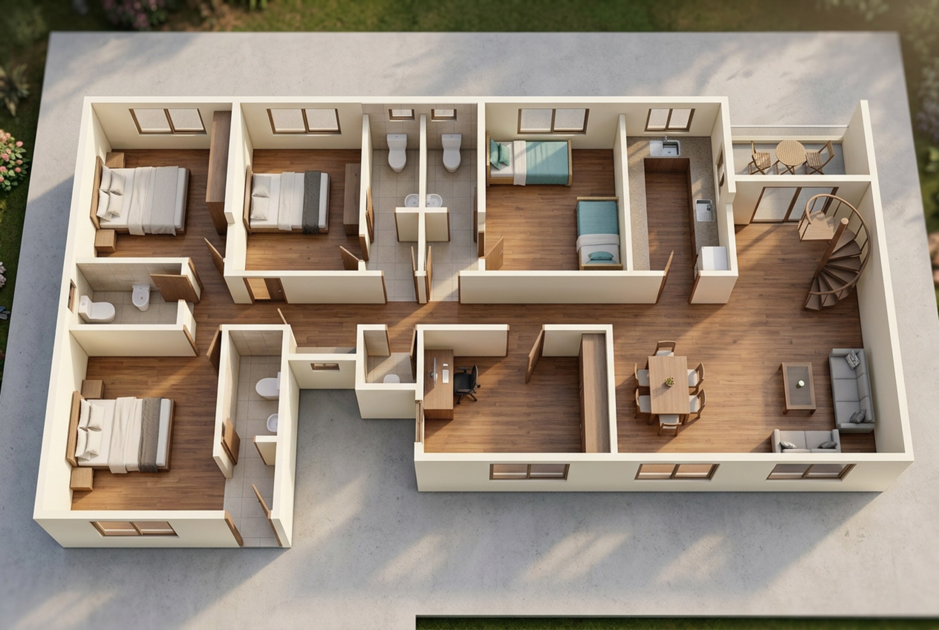 Floor plan of 3 BHK 1568 Sq. Ft. Apartment in Chaitanya Radha Madhuban, Mumbai