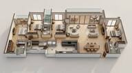 Floor plan of 4 BHK 3070 Sq. Ft. Apartment in Lodha Beaumont Estate, Bangalore