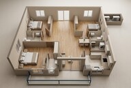 Floor plan of 3 BHK 3312 Sq. Ft. Apartment in Brigade Barcelona, Hyderabad