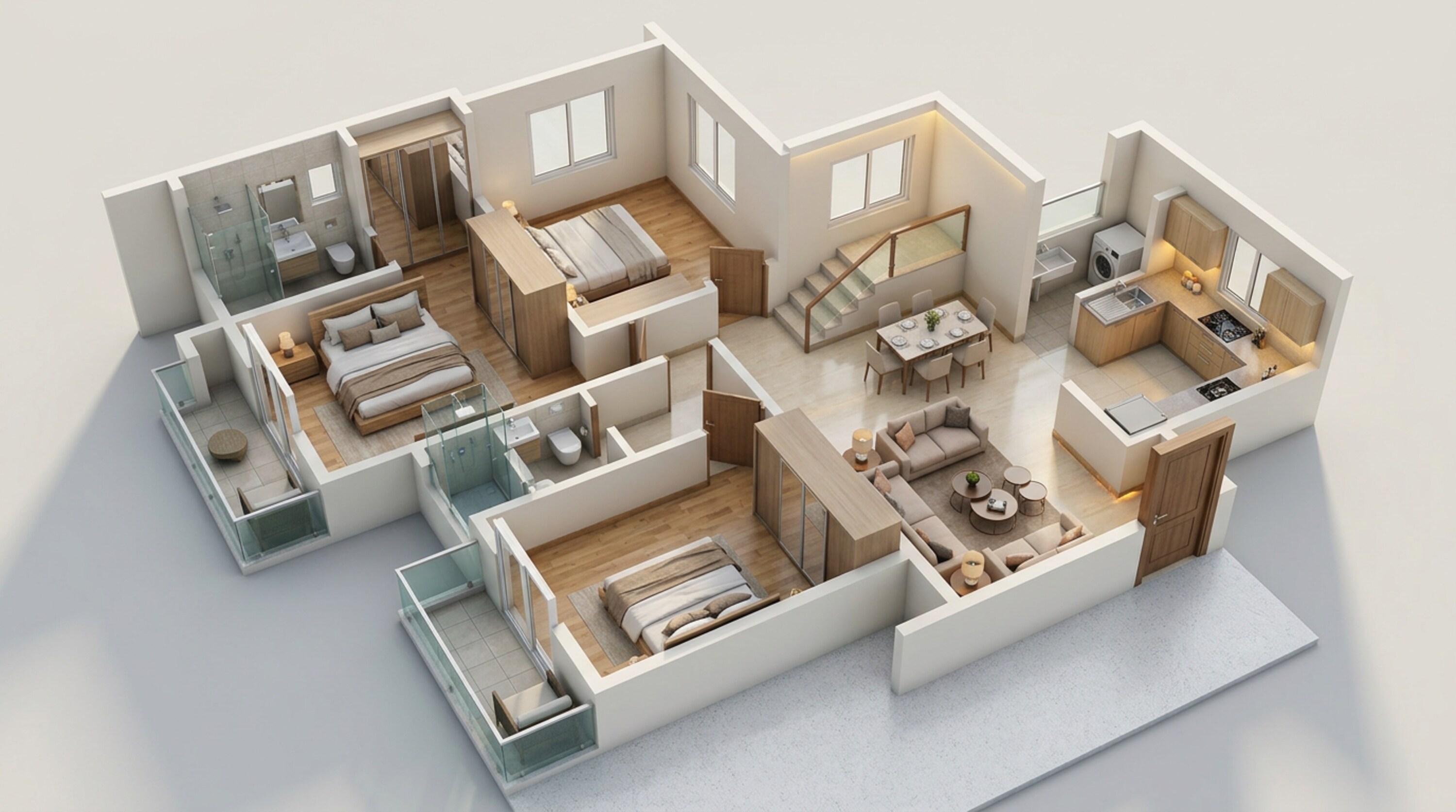 Floor plan of 3 BHK 1310 Sq. Ft. Apartment in Hero Homes Ludhiana, Ludhiana