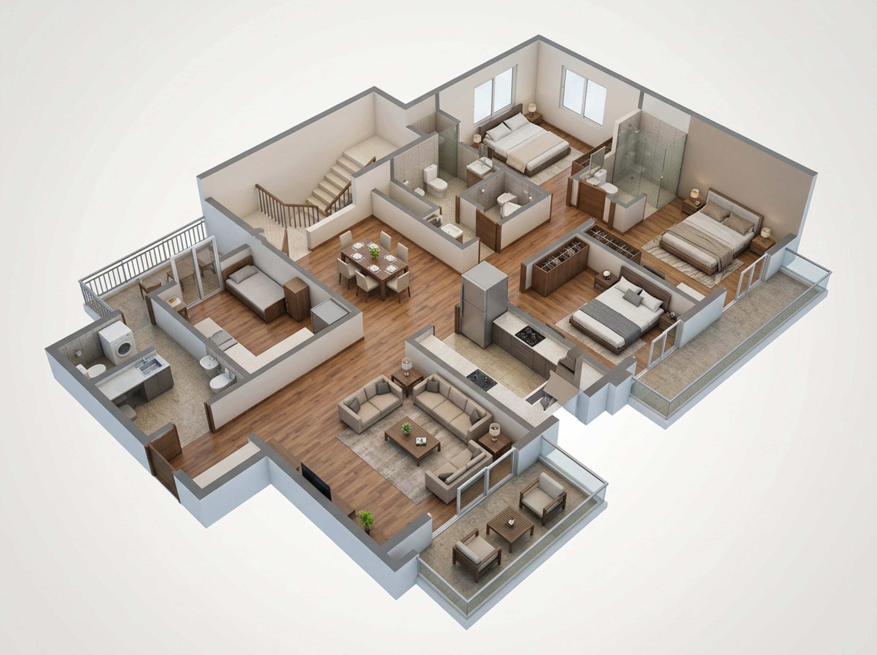 Floor plan of 3 BHK 2219 Sq. Ft. Apartment in Hero Homes Ludhiana, Ludhiana