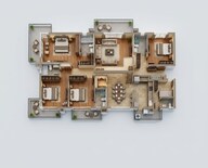 Floor plan of 4 BHK 2700 Sq. Ft. Apartment in Hero Homes Ludhiana, Ludhiana