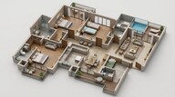 Floor plan of 3 BHK 2465 Sq. Ft. Apartment in Hero Homes Ludhiana, Ludhiana