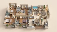 Floor plan of 4 BHK 3595 Sq. Ft. Apartment in Hero Homes Ludhiana, Ludhiana