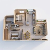 Floor plan of 2 BHK 748 Sq. Ft. Apartment in Today Altus 24, Navi Mumbai