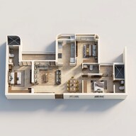 Floor plan of 3 BHK 992 Sq. Ft. Apartment in Today Altus 24, Navi Mumbai