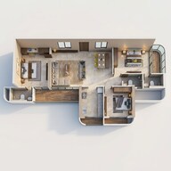 Floor plan of 3 BHK 1002 Sq. Ft. Apartment in Today Altus 24, Navi Mumbai