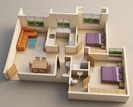 Floor plan of 2 BHK 580 Sq. Ft. Apartment in Arihant Aloki, Navi Mumbai