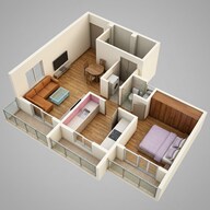 Floor plan of 1 BHK 370 Sq. Ft. Apartment in Arihant Aloki, Navi Mumbai
