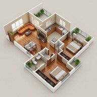 Floor plan of 2 BHK 465 Sq. Ft. Apartment in Arihant Aloki, Navi Mumbai