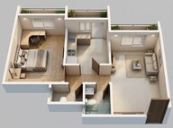 Floor plan of 1 BHK 432 Sq. Ft. Apartment in Arihant Arshiya, Navi Mumbai
