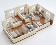 Floor plan of 2 BHK 527 Sq. Ft. Apartment in Arihant Arshiya, Navi Mumbai